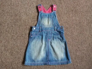 Girl's Toddler Denim Jean Skirt Pinafore Size 18 - 24 Months 90cm Height - Picture 1 of 3