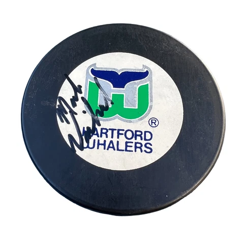 1990s Hartford Whalers Hockey Puck Trench Official Czechoslovakia Autographed Cover