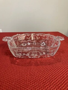 Fostoria Navarre Baroque Handled Divided Serving Dish Etch Floral - Picture 1 of 6