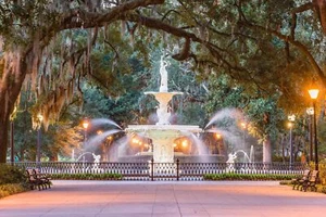 Savannah Georgia Forsyth park canvas, Savannah Canvas, Savannah wall canvas, Fo - Picture 1 of 5