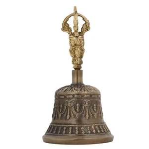 Spirituelle buddhistische tibetische Messingglocke mit Dorje Griff für Selbstheilung Meditation - Bild 1 von 4