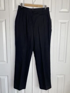 Sag Harbor Bice Dress Pants Wool Blend Black Lined Pockets Slight Taper NOS  12 - Picture 1 of 5
