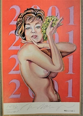 Mel Ramos - Grape Queen - etiqueta de vino 2001 - FIRMADO A MANO Foto 1 de 2