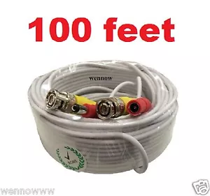 *Security 100 Feet BNC Video & Power Cable for HD Security Camera CCTV Systems - Picture 1 of 1