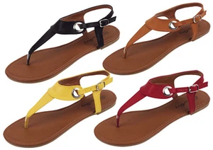 Brand New Women's Sandals Roman Gladiator Flats Fashion Thongs T Straps Shoes - Picture 1 of 5