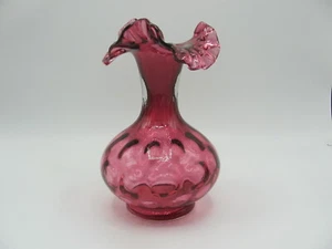 Jarrón Fenton Country Arándano Moneda Punto Rubí Superposición #1478 YOP 1987-94 8.5" H - Imagen 1 de 11