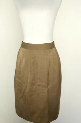 FALDA LÁPIZ KAREN SCOTT MARRÓN TOSTADO BOLSILLOS TOTALMENTE FORRADA 7" ABERTURA TALLA 10 Foto 1 de 4