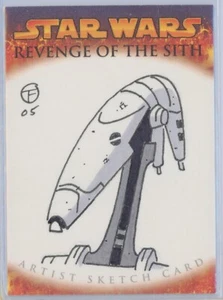 2005 Topps Star Wars Revenge of the Sith ROTS Sketch Otis Frampton Battle Droid - Picture 1 of 2