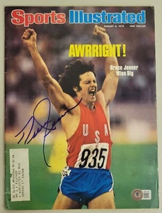 Caitlyn Bruce Jenner Sports Illustrated Signed Mag 8/9/76 Beckett Auto USA Track - Picture 1 of 4