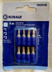 Kobalt 0459106 8-Pack 1" Assorted Square Drive Screw Bits