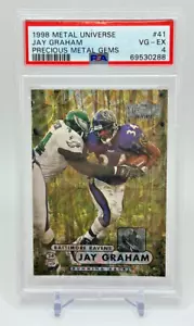 1998 Metal Universe Jay Graham PMG Precious Metal Gems /50 #41 Ravens PSA 4 - Picture 1 of 2