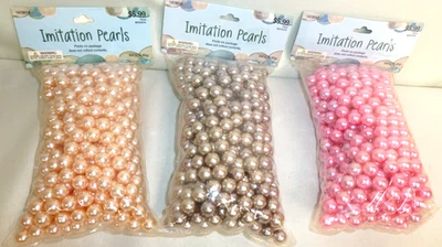 Pérolas de imitação off-white prata rosa 10 mm ACENTOS DECORATIVOS 8 oz cada sem furo - Imagem 1 de 4