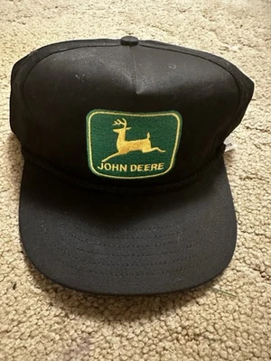 NWT John Deere PATCH Black Mesh Rope Trucker Snapback Hat Swingster Cap - Image 1 of 4