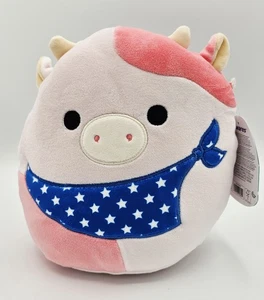 NEW Squishmallows Reshma the Pink Patriotic Cow 8" 4th of July Star Bandana - Picture 1 of 5
