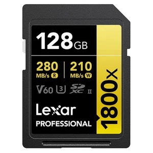 128GB Professional 1800x UHS-II SDXC Memory Card (GOLD Series) - Picture 1 of 6