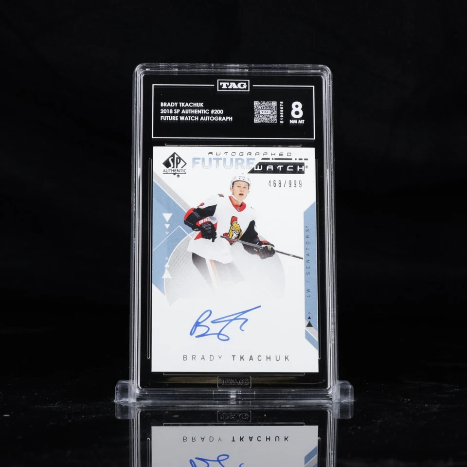 2018 SP Authentic Future Watch Autograph #200 Brady Tkachuk RC Rookie TAG 8 - Image 1 of 3