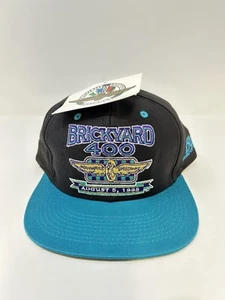 Vintage 1995 Brickyard 400 Snapback Hat Indy Motor Speedway Black & Teal NWT Bud - Picture 1 of 11