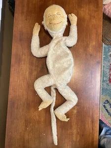 Mohair Monkey 1940s Plush Monkey Toy Pajama Case Zippered Compartment Rare - Picture 1 of 13