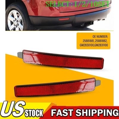 Reflector de parachoques trasero izquierdo y derecho 2XL para Cadillac SRX Chevrolet GMC Saturn 1~10X Foto 1 de 4