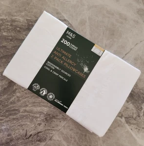 Fundas de almohada de algodón puro antialérgico M&S Ultimate ~ Paquete de 2 ~ Tamaño estándar - Imagen 1 de 5