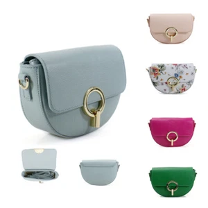 Bolso Bandolera Mensajero Mujer Pequeña Cuero Real Media Luna Boutique - Imagen 1 de 19