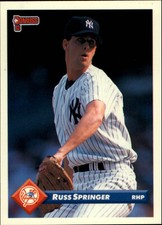 1993 Donruss New York Yankees Baseball Card #285 Russ Springer