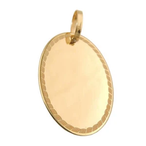 Anhänger 19x13mm Gravurplatte oval mit Rand 9Kt 375 Gold Gelbgold glänzend - Bild 1 von 2