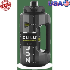 64oz Motivational Water Bottle Plastic Jug Time Markings Leak Proof Straw Spout - Picture 1 of 4
