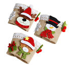  3 Pcs Snowman Cup Sleeve Burlap Can Sleeves Holiday Table Decoration Set