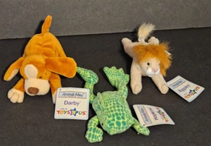 TOYS R US NWT Animal Alley Set of 3 Plush Exclusive Retired Frog Dog Tiger 2001 - Picture 1 of 9