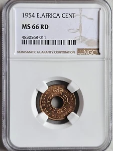 British East Africa 1 Cent 1954 NGC MS 66RD - Picture 1 of 2