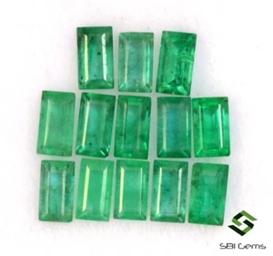 2.78 Cts Natural Emerald Baguette Cut 3.50x2 mm Lot 25 Pcs Untreated Gemstones - Picture 1 of 6