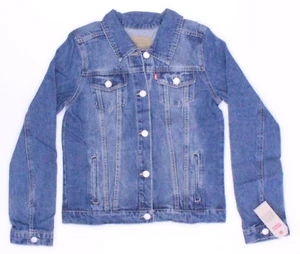 NWT - LEVI'S Kids' 'TRUCKER' Blue LONG-SLEEVE BUTTON-FRONT DENIM JEAN JACKET -XL - Picture 1 of 2