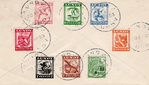 Lundy Island 1953 commercial to Canada franked with 1951 Bird set + 1951 8/12p - Picture 1 of 2