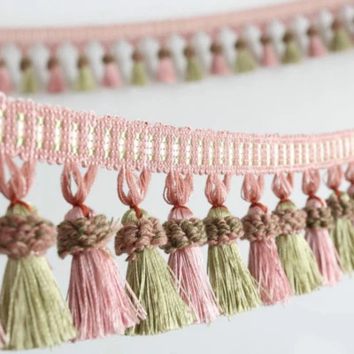 Curtain Tassel Edging Sewing Trim Upholstery Fabric DIY Craft Cushions Decor 1M - Image 1 of 4