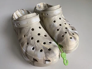 Zueco de plataforma CROCS Classic CRUSH MÁRMOL 208265-2Y3 Bone para hombre talla 13 NUEVO - Imagen 1 de 11