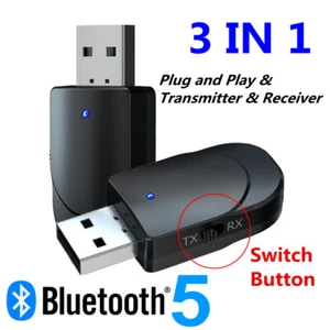 2in1 USB Bluetooth-kompatibler5.0 Audio-Sender-Empfänger Computer-TV-Adapter - Afbeelding 1 van 16