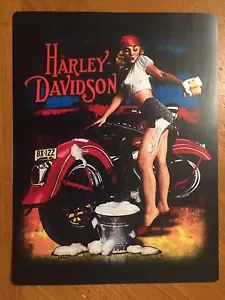Tin Sign Vintage Model Washing Harley-Davidson - Picture 1 of 1