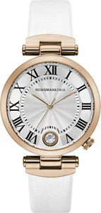 NEW BCBGMAXAZRIA Classic 38mm Rose Gold White Strap Womens Watch BG50825003 - Picture 1 of 3