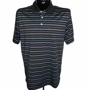 PGA TOUR Polo Shirt Mens Large Black Golf Performance Wicking Casual S/S - Picture 1 of 8