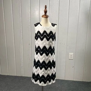 *KC Parker by Hartstrings Girl's  Black & White Zig Zag Lace Dress Sz 8 - Picture 1 of 13