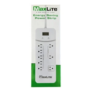MaxLite 8 Outlet Energy Saving Power Strip w/ 1350 Joules Surge Protection - Picture 1 of 11