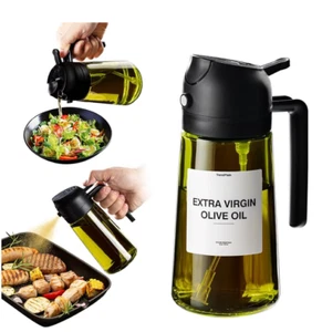 16oz Olive Oil Sprayer & Dispenser | 2-in-1 for Cooking, Air Fryer, Salad, BBQ - Picture 1 of 6