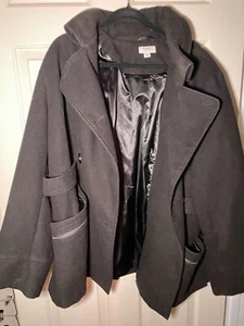 Vintage Cato Women’s Black Pea Coat, 26/28W - Picture 1 of 3