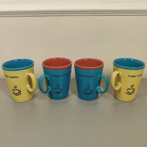 Just Mugs Caffe Latte und Cappuccino gelb & blau Keramiktasse Made in England - Bild 1 von 12