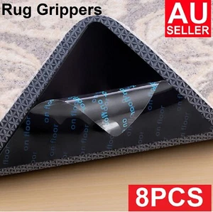 Rug Grippers Reusable Anti Skid Non Slip Washable Mat Sticker Grip Floor Gripper - Picture 1 of 12