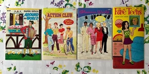 Lot 4 VTG Paper Doll Cut-Out Punch-Out SETS Checkerboard Press/Artcraft UNUSED - Picture 1 of 2