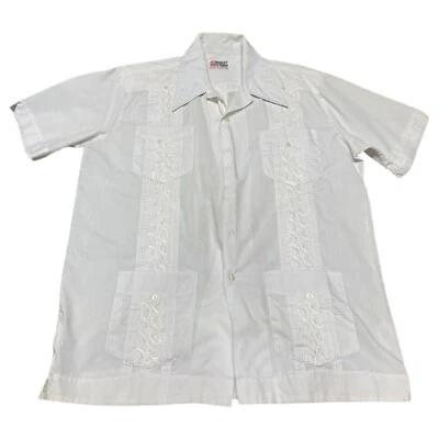 Camisa De Colección Don Robert Blanca Abotonada Grande Prensada Permanentemente Bordada Foto 1 de 4