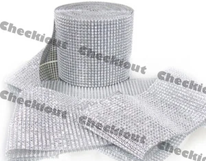 4,5 Zoll x 15 Fuß Hochzeit Dekoration Zubehör Strass Diamant Wraps Band Netz - Bild 1 von 5