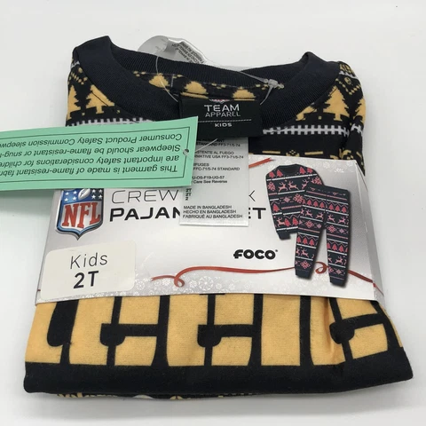 FOCO NFL STEELERS Crew Neck Pajama Set Kids 2T Holiday Pajama Set Cover